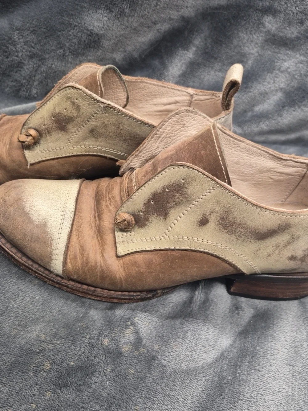 Freebird Mabel Women’s US 7 Shoes Brown Tan Leather Cap Toe Slip On Oxfords - Picture 9 of 15